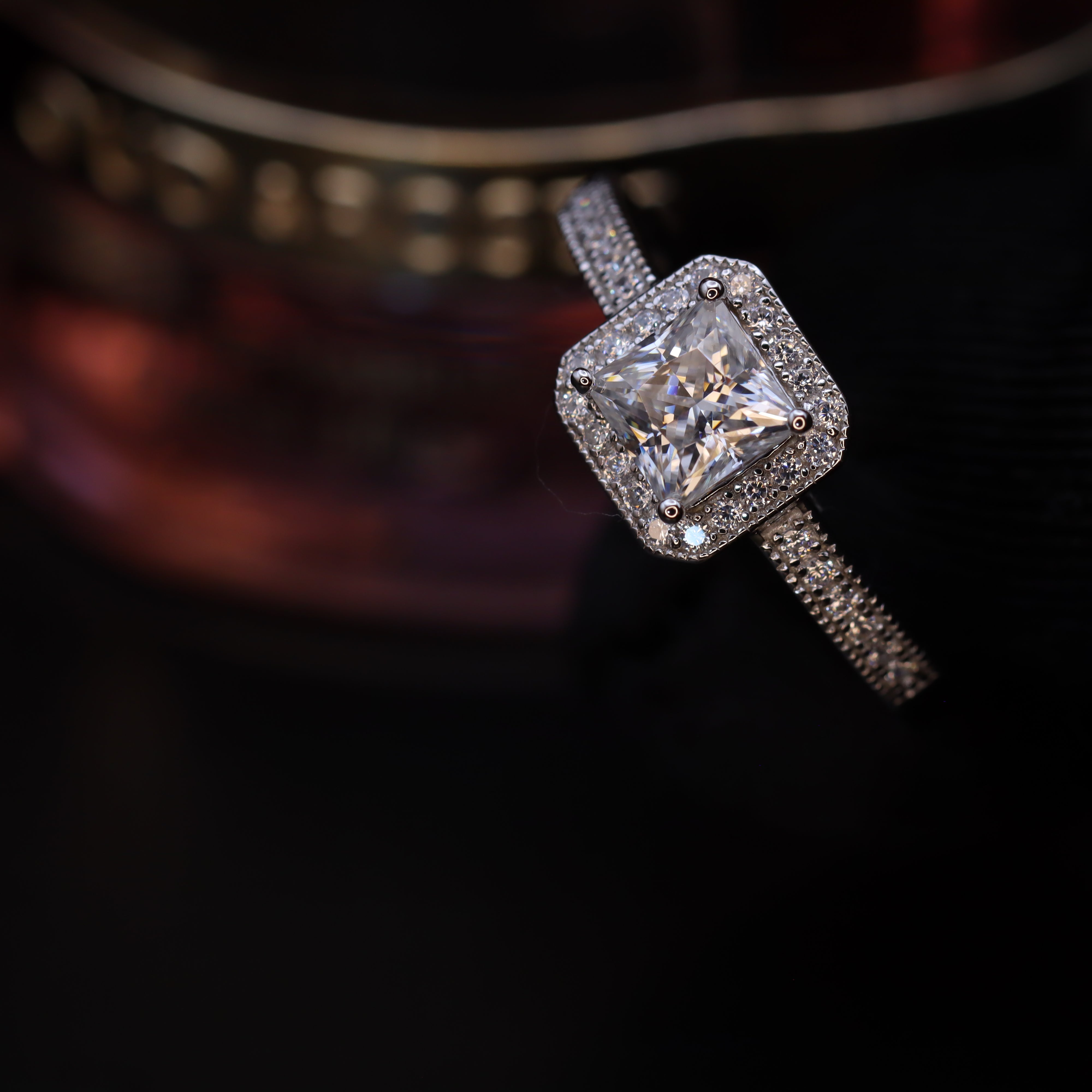 Princess Cut Moissanite Ring