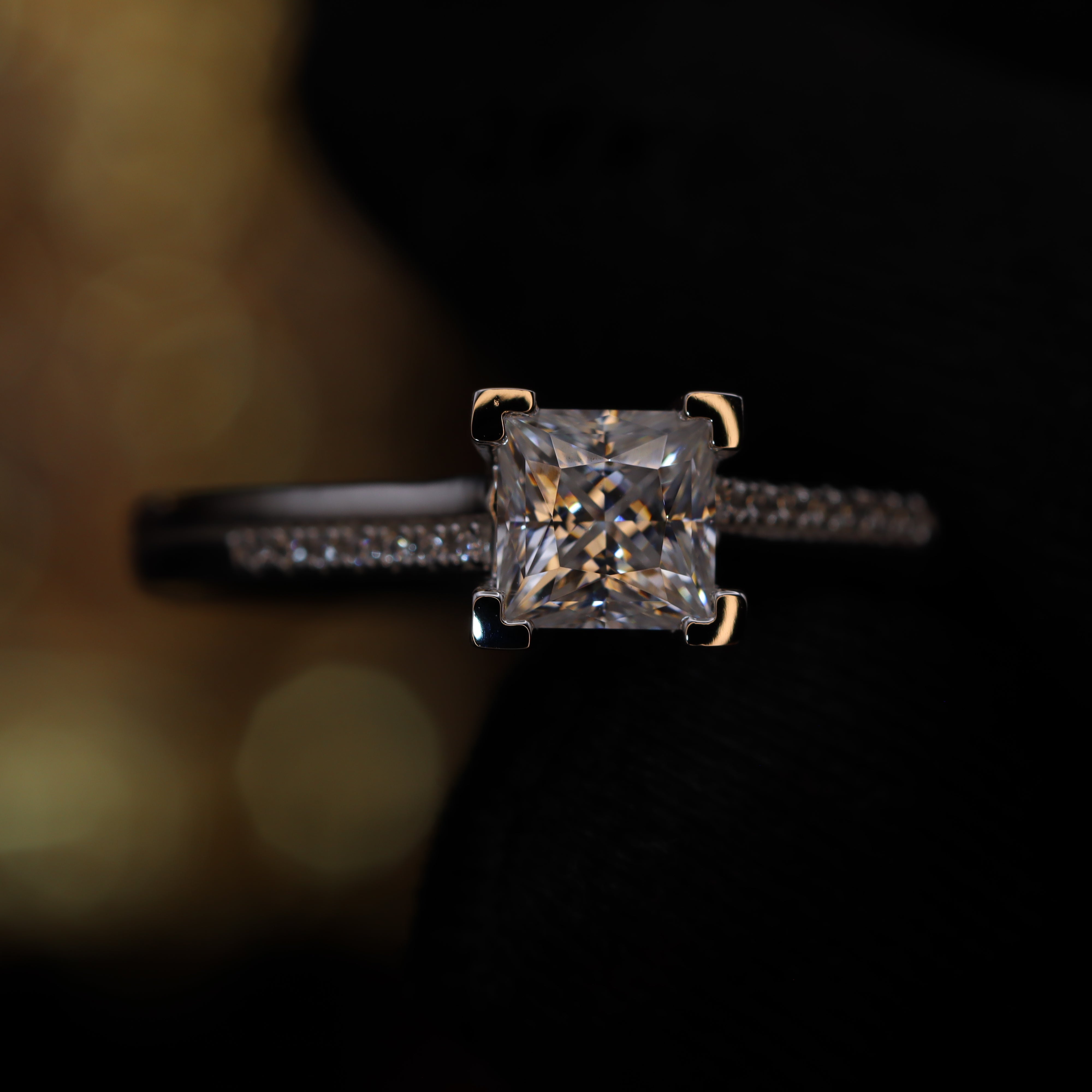 Princess Cut Moissanite Ring