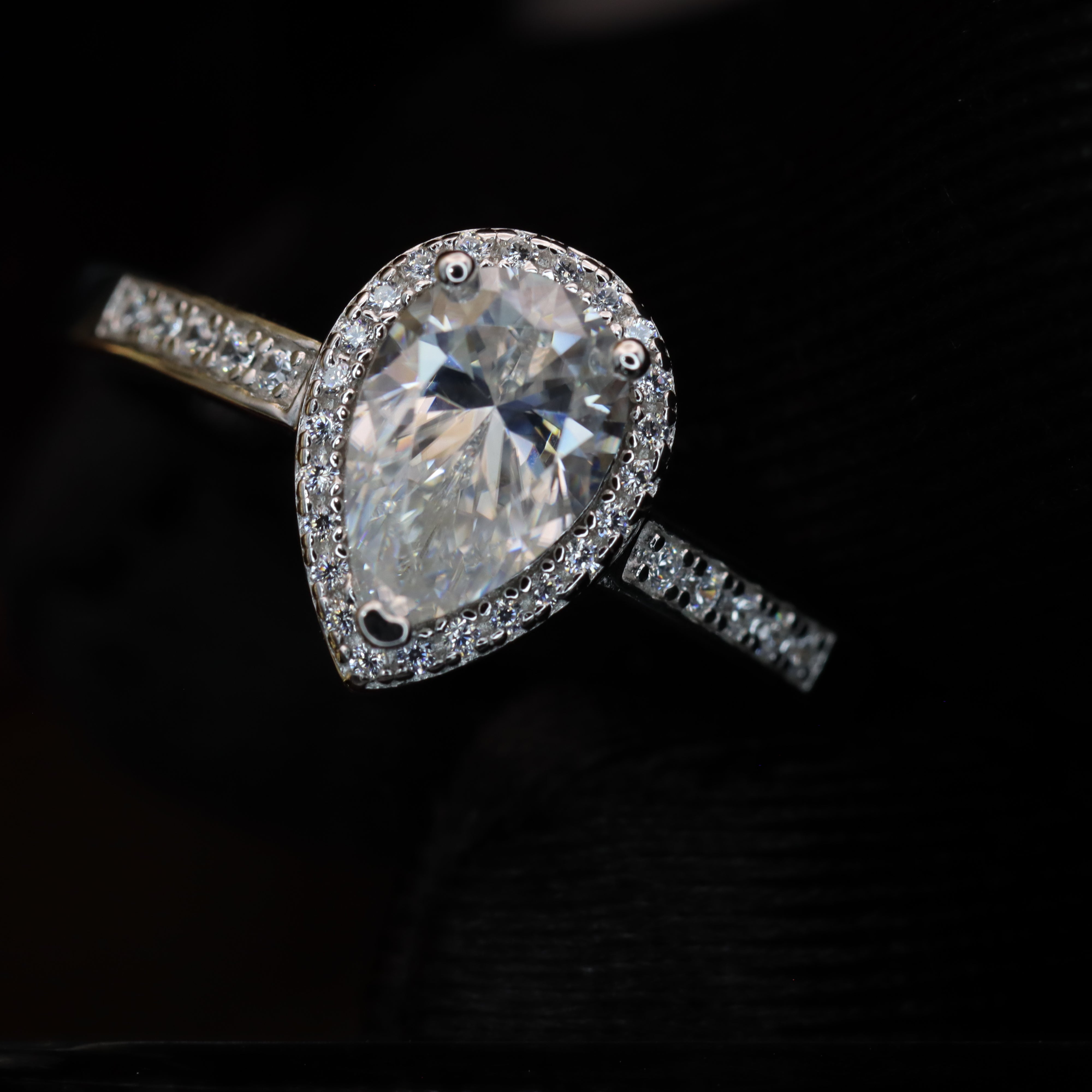 Pear Cut Moissanite Ring - Elegant Engagement Jewelry